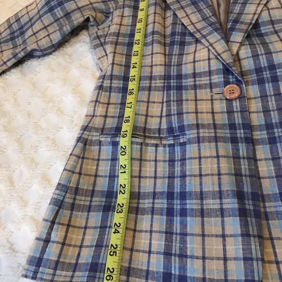 Blue Plaid Blazer size 2P - Picture 3 of 3